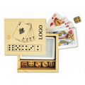 Playing Cards And Dice In Wooden Box